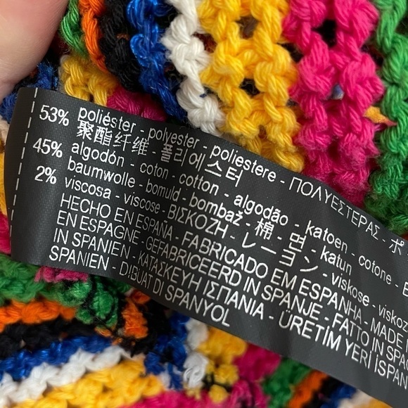 Zara Rainbow Knit 70s Style Racerback Tank Top, Size S - Picture 11 of 11